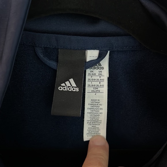 Adidas Navy 2x Zipped Jacket - Picture 3 of 5